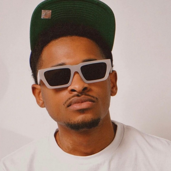 Gray Square Men Women Thick Frame Trendy Party Rectangle Y2K Hip Hop Sunglasses - Picture 2 of 5